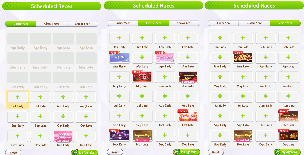 The Race Agenda, which lets us schedule optional races & track when races are coming up.