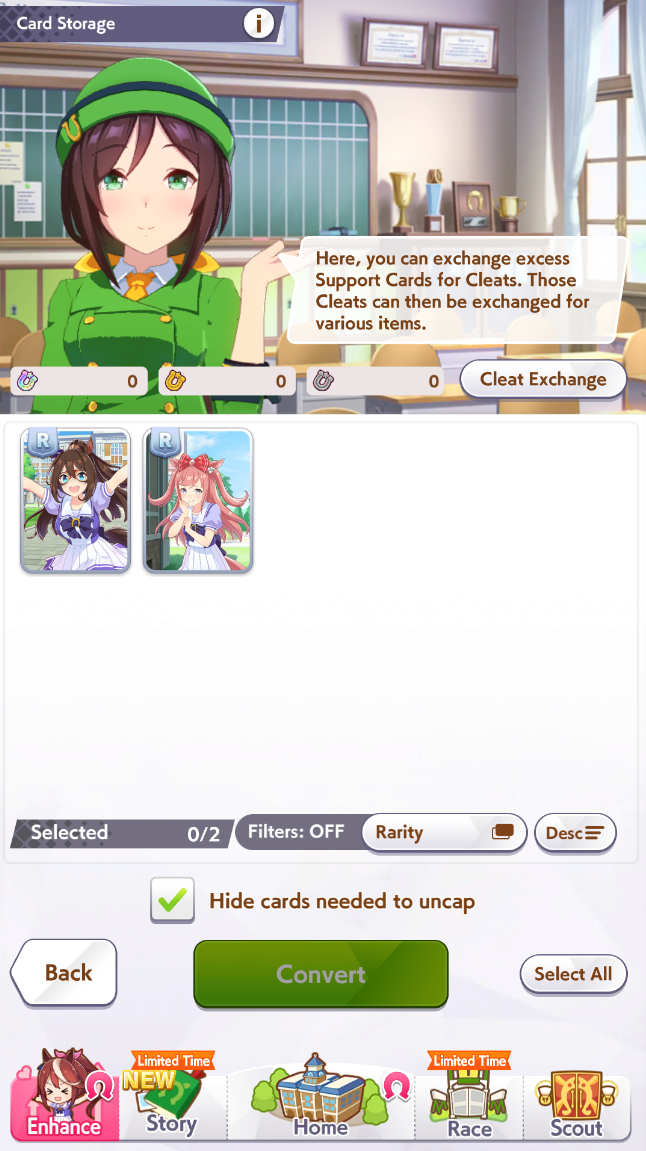 Cleat Menu (Card Storage)